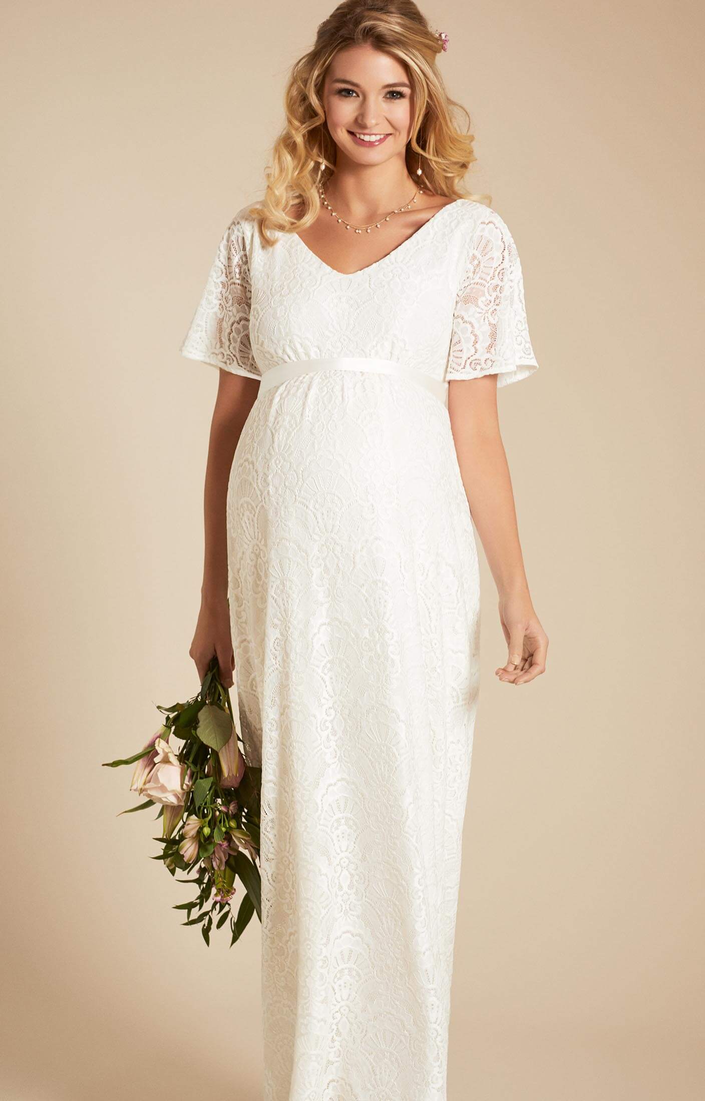 Edith Maternity Wedding Gown Ivory - Maternity Wedding Dresses, Evening Wear and Party Clothes by Tiffany Rose US