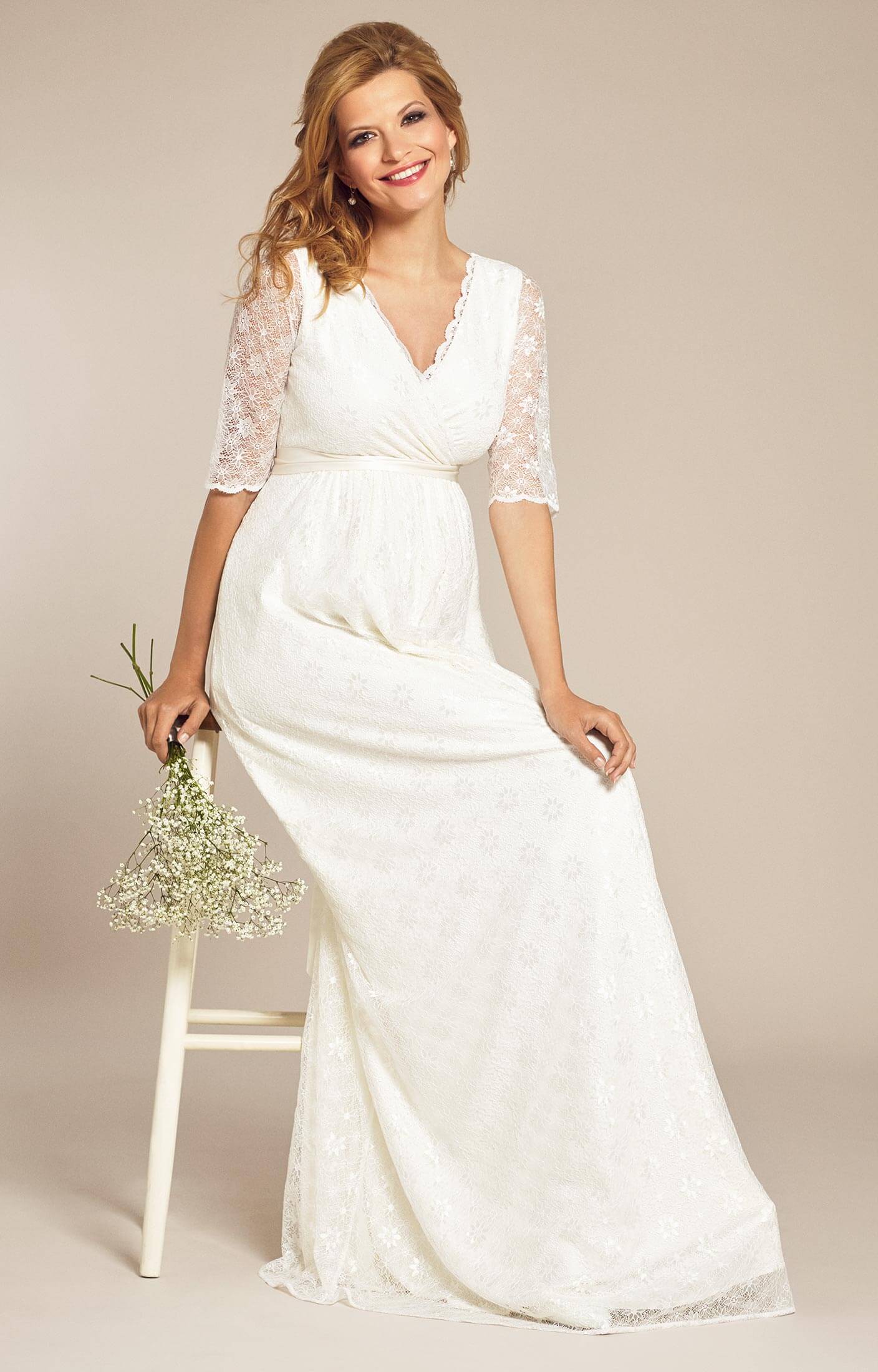 Verona Maternity Wedding Gown Ivory White