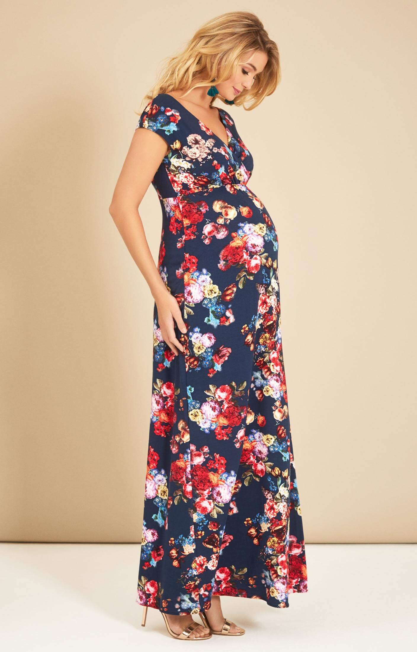 Alana Maternity Maxi Dress Midnight Garden - Maternity Wedding Dresses ...