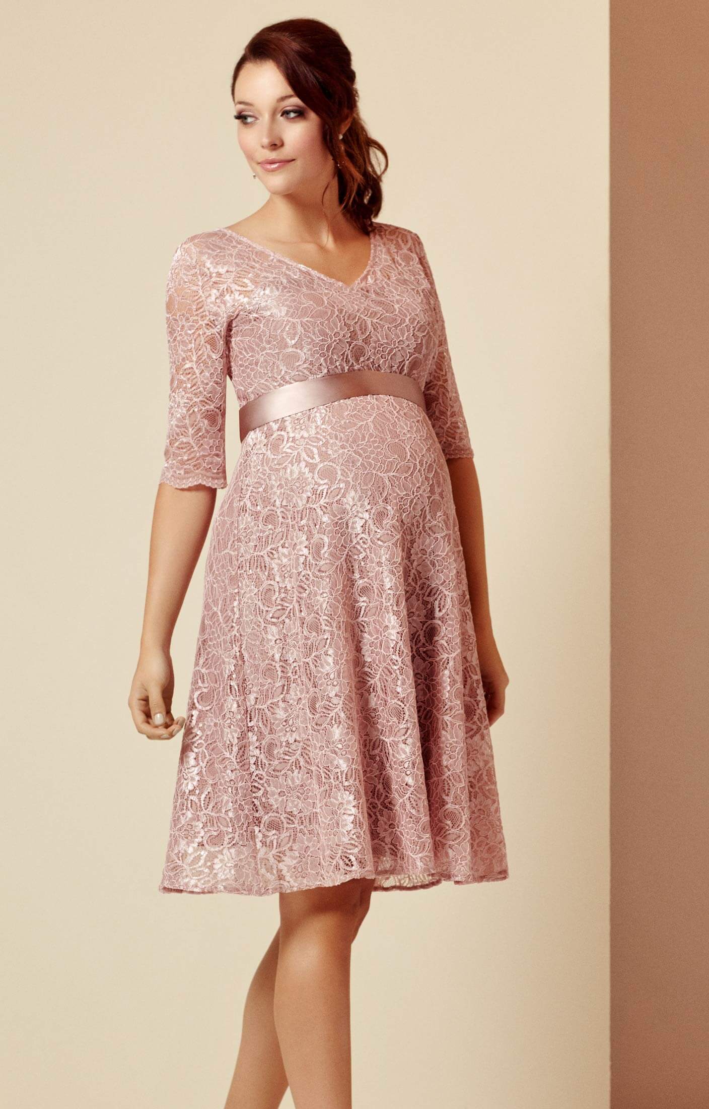 Flossie Maternity Dress Short Orchid Blush - Maternity Wedding Dresses ...