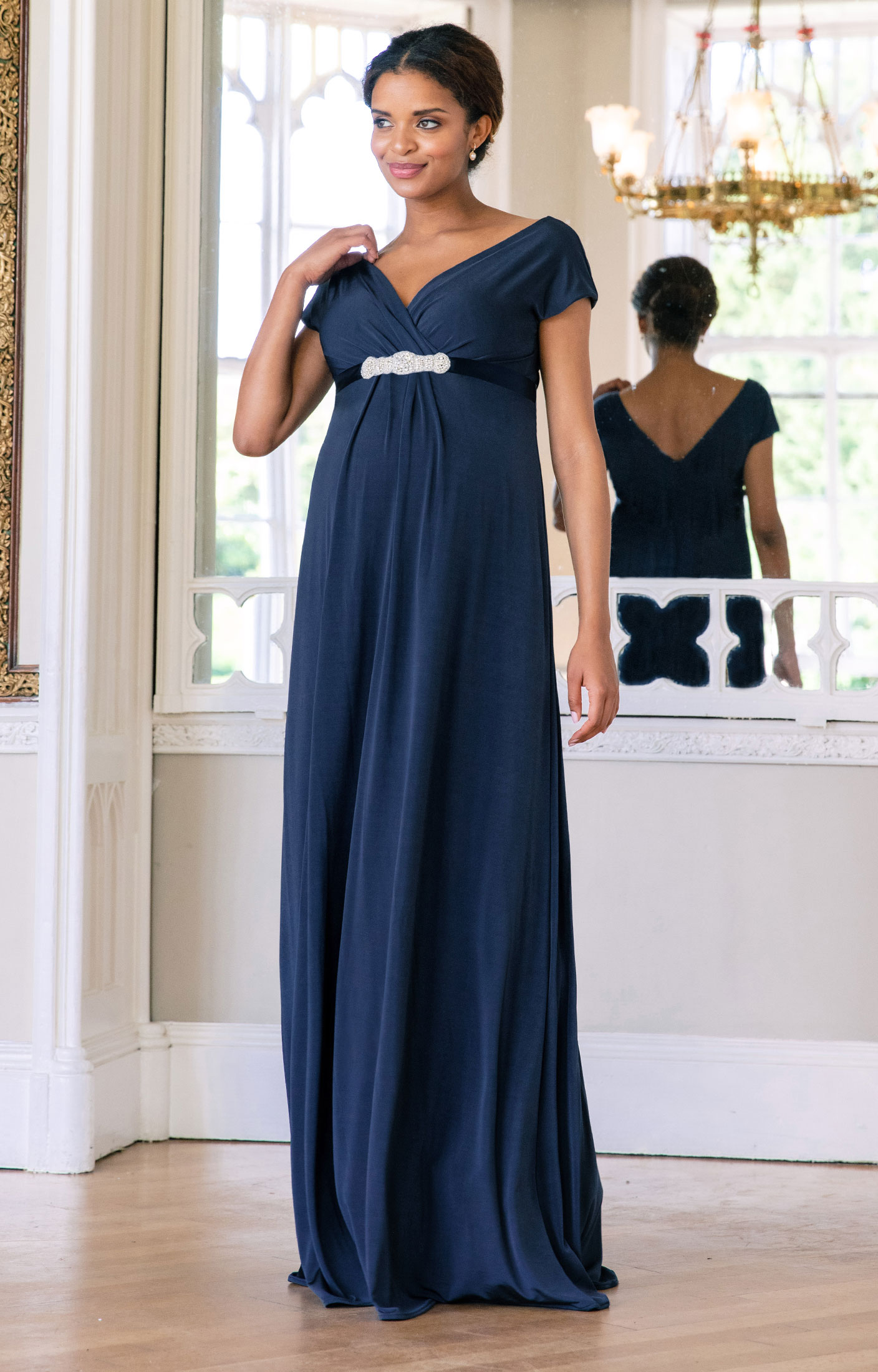 Aria Maternity Gown Midnight Blue - Maternity Wedding Dresses