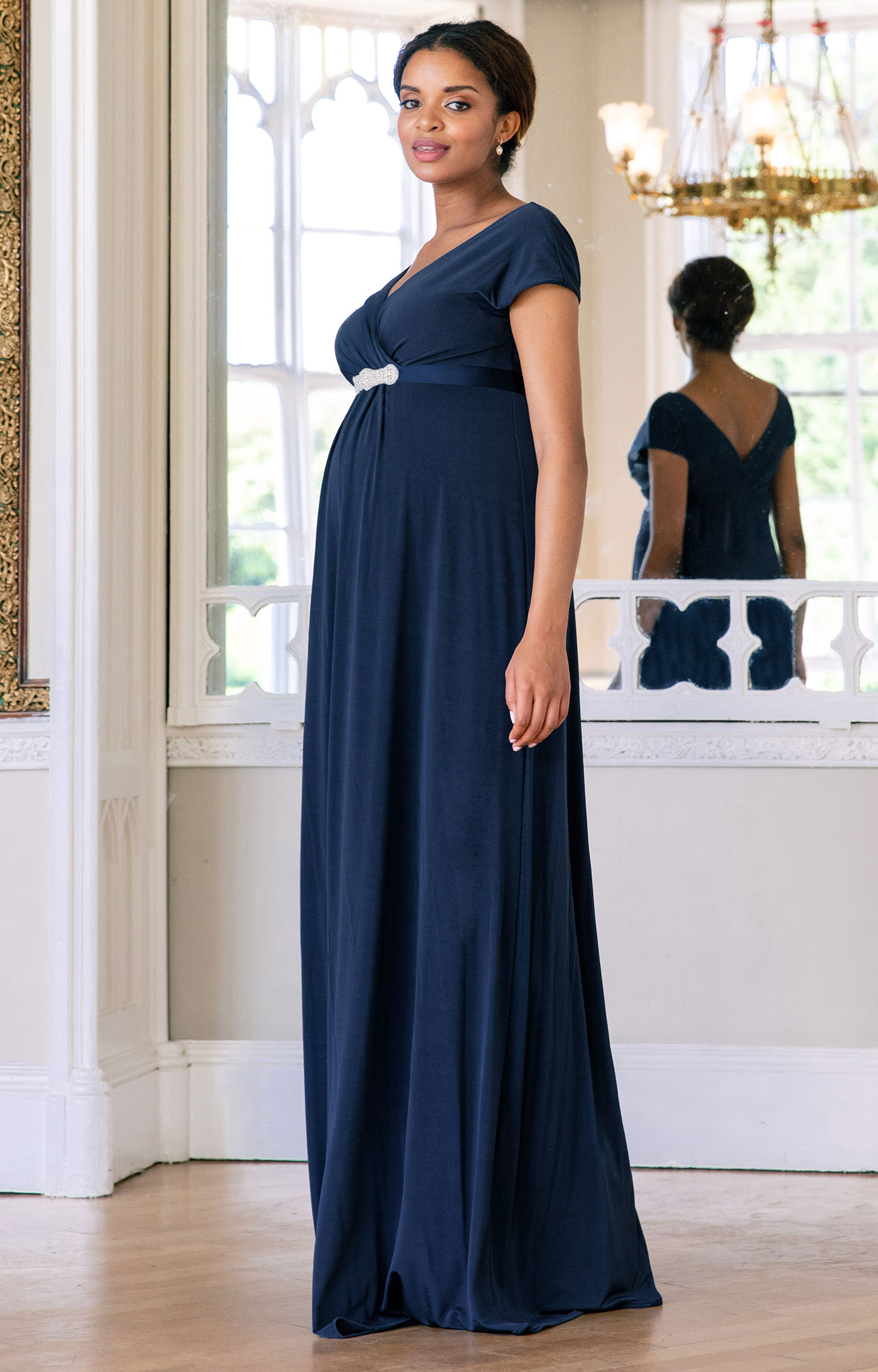 Francesca Maxi Maternity Dress Nightshadow Blue - Maternity Wedding ...