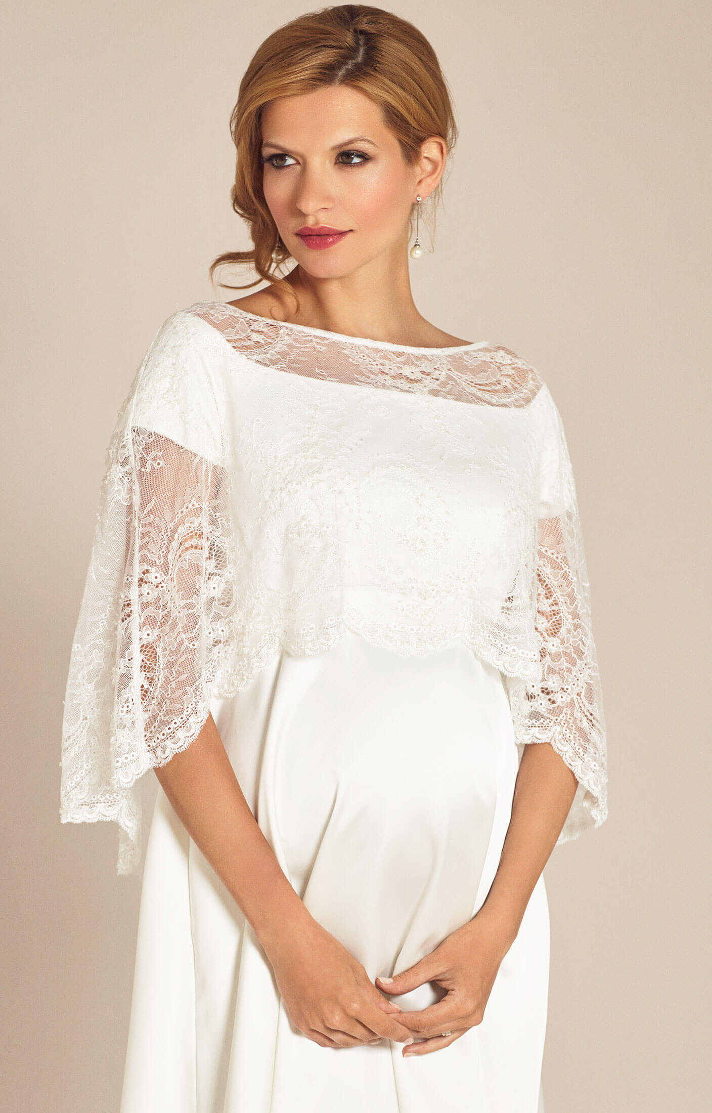 Georgia Lace Wedding Capelet Ivory - Maternity Wedding Dresses, Evening  Wear and Party Clothes by Tiffany Rose US