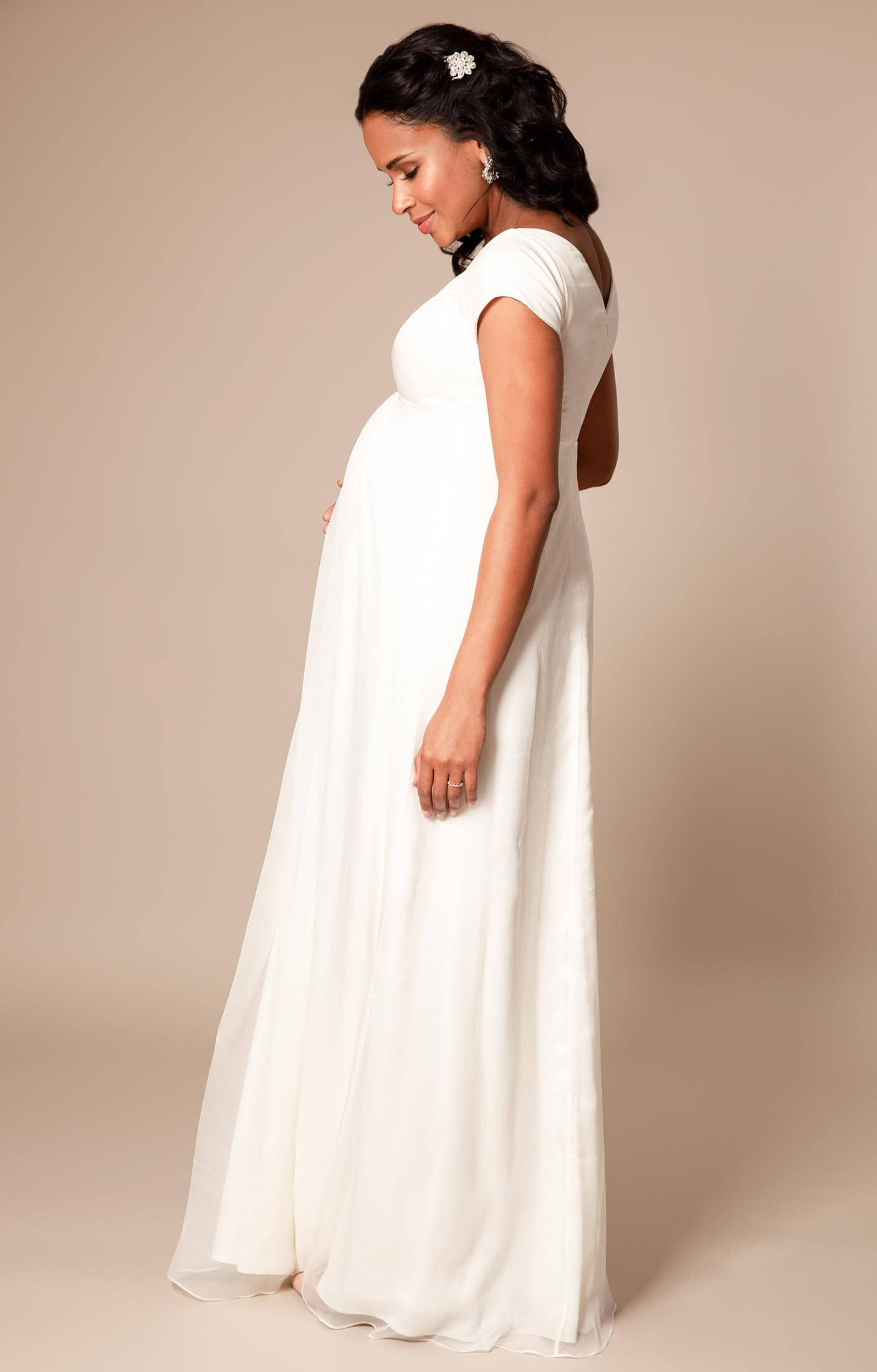Greta Maternity Wedding Gown Long Ivory - Maternity Wedding Dresses ...