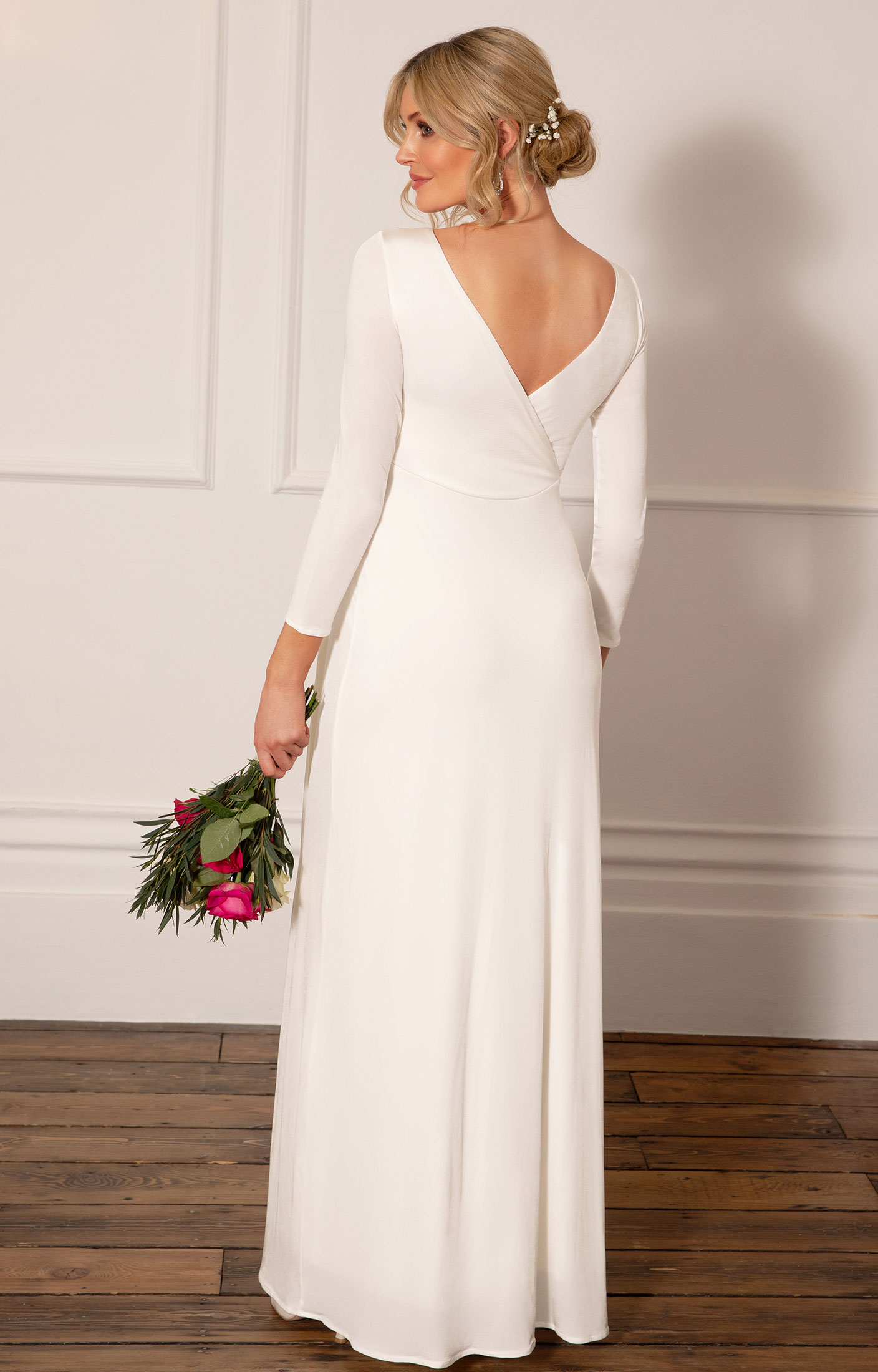 Mia Plus Size Maternity Wedding Gown in Ivory