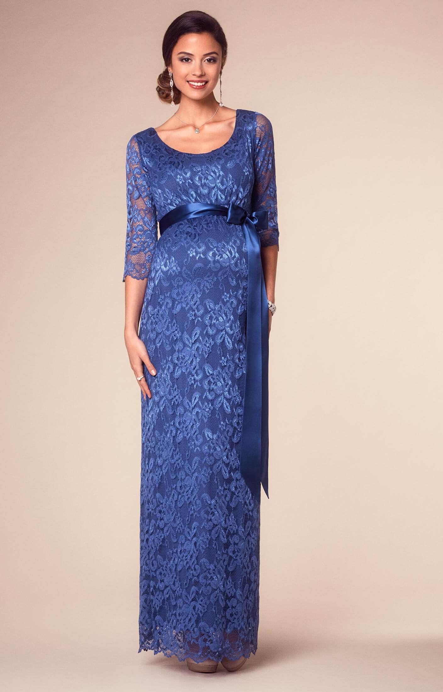 Katie Maternity Gown Long Windsor Blue - Maternity Wedding Dresses ...