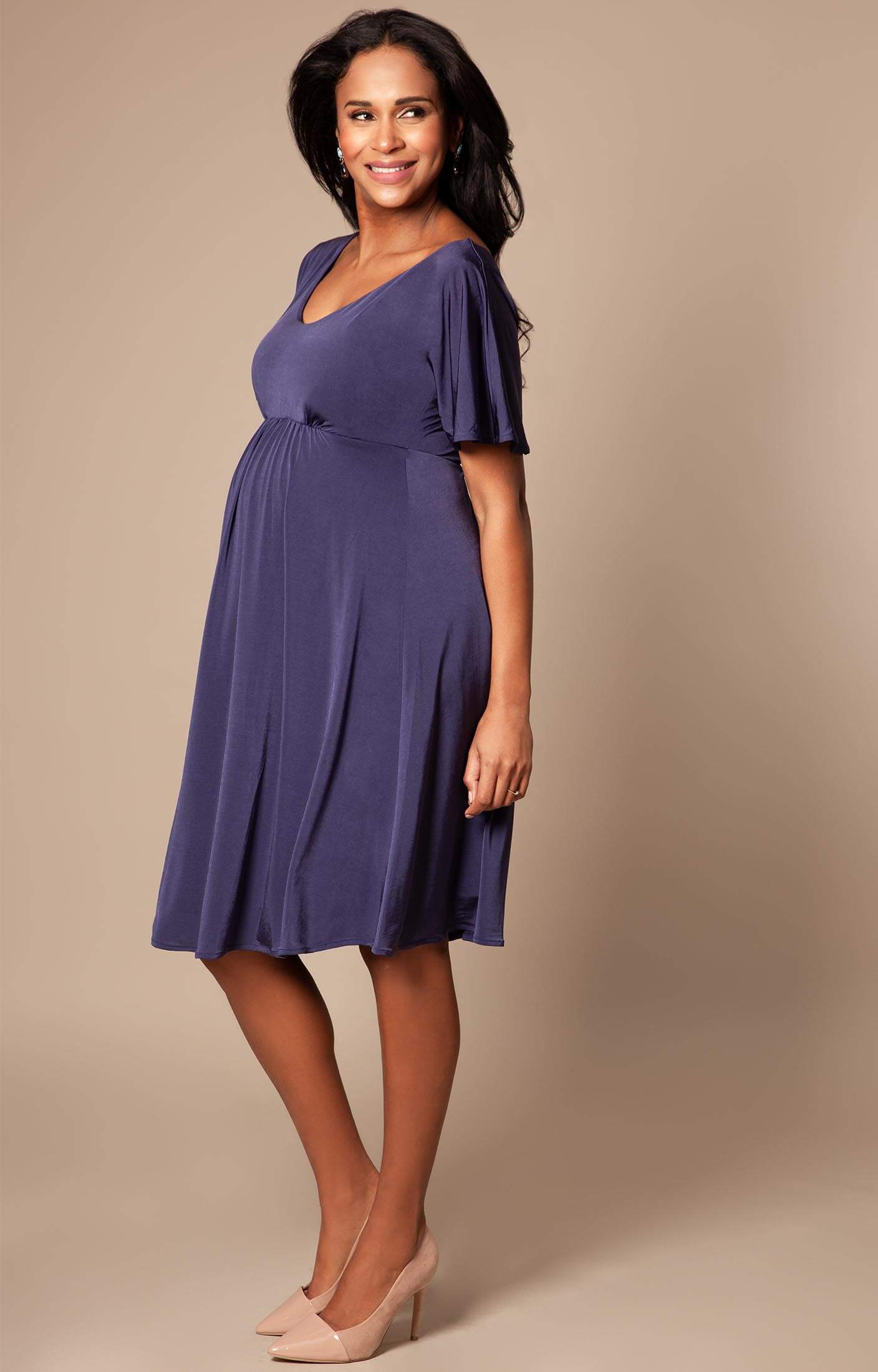 Kimono Maternity Dress short Indigo Blue - Maternity Wedding Dresses ...