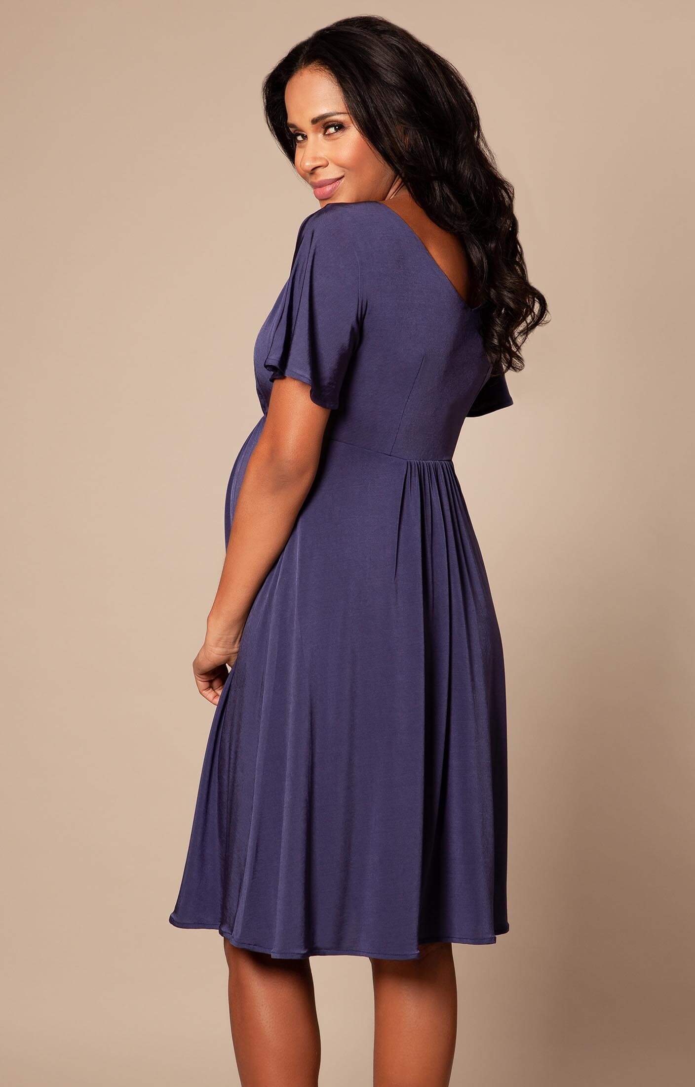 Kimono Maternity Dress short Indigo ...