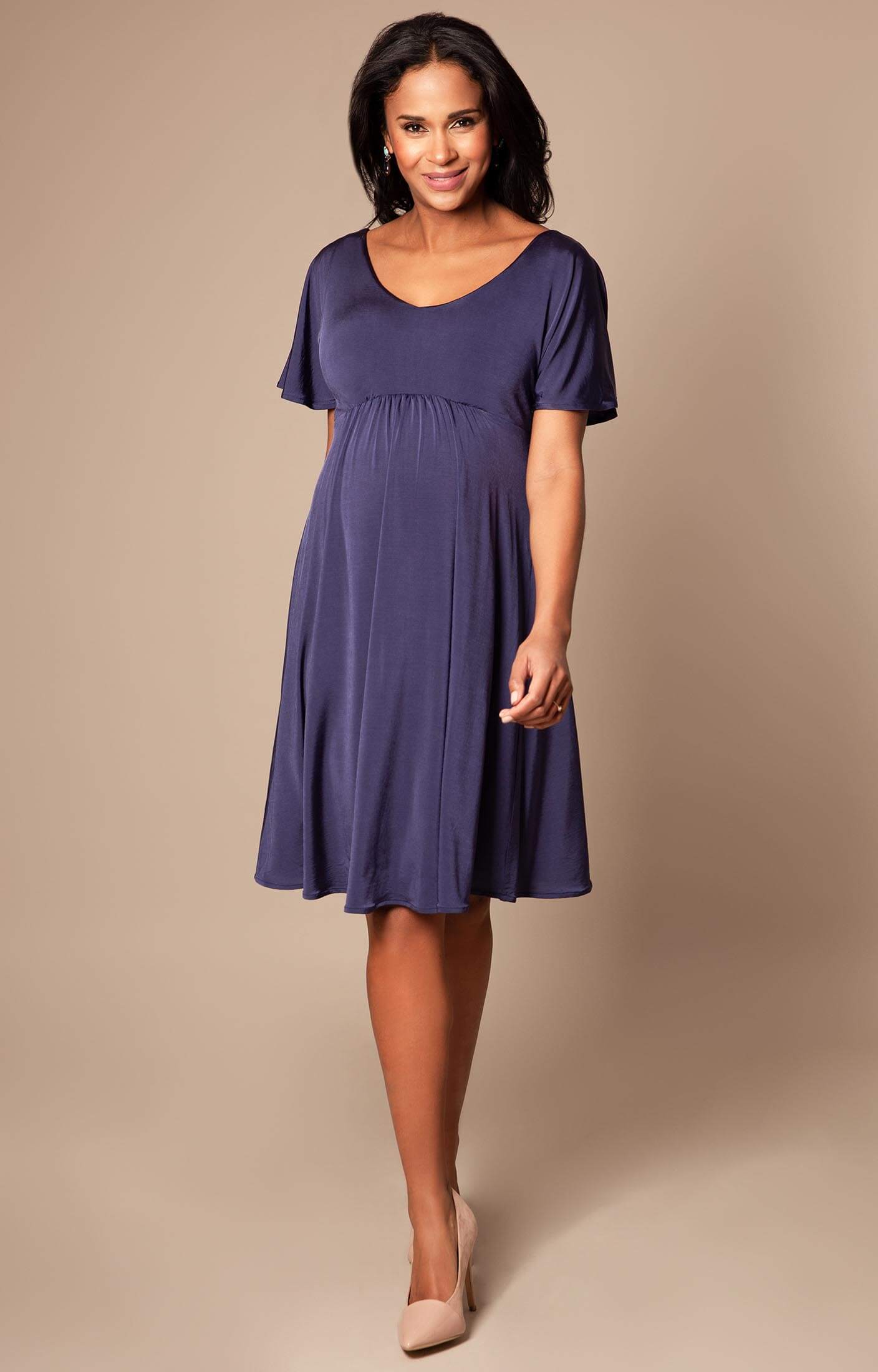 Kimono Maternity Dress short Indigo Blue - Maternity Wedding Dresses ...