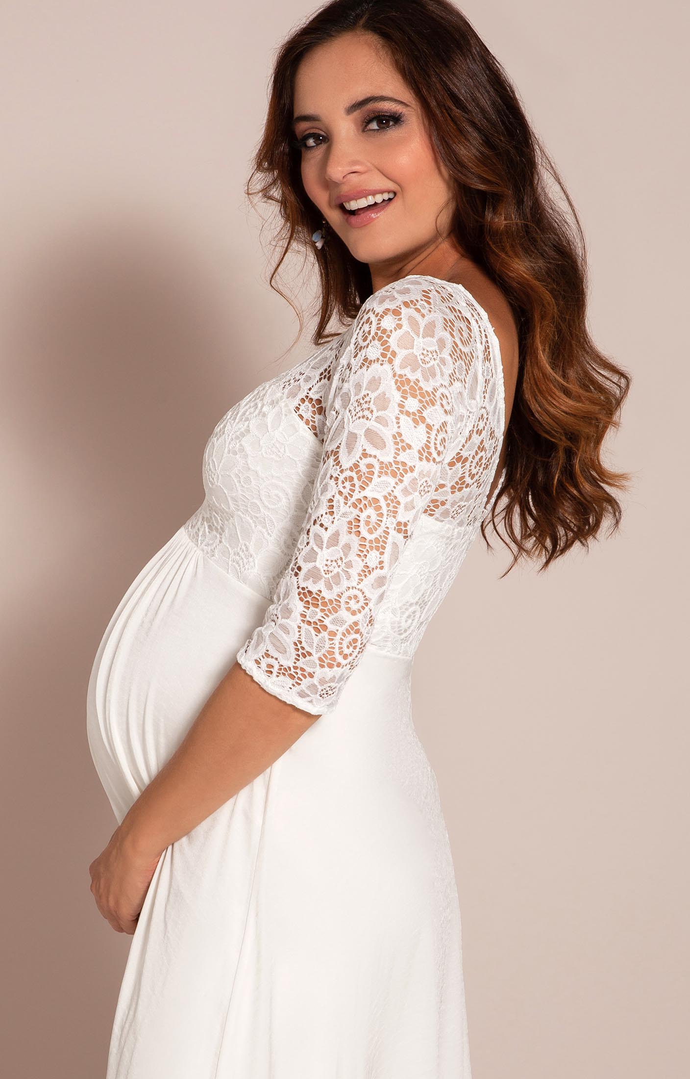 Lucia Maternity Wedding Dress Short Ivory White - Maternity Wedding Dresses,  Evening Wear and Party Clothes by Tiffany Rose CA