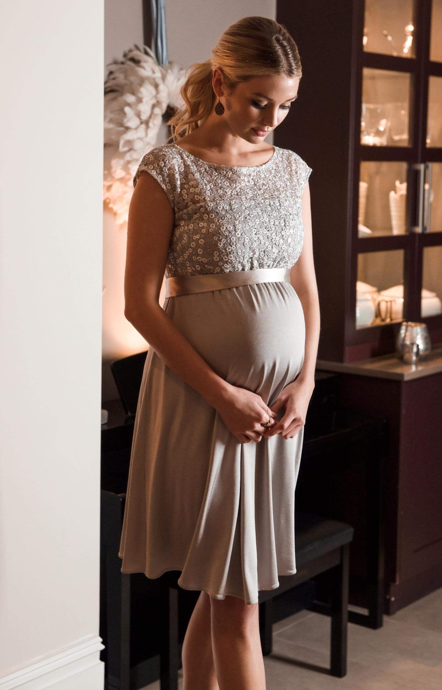 Mia Maternity Dress Dusky Truffle