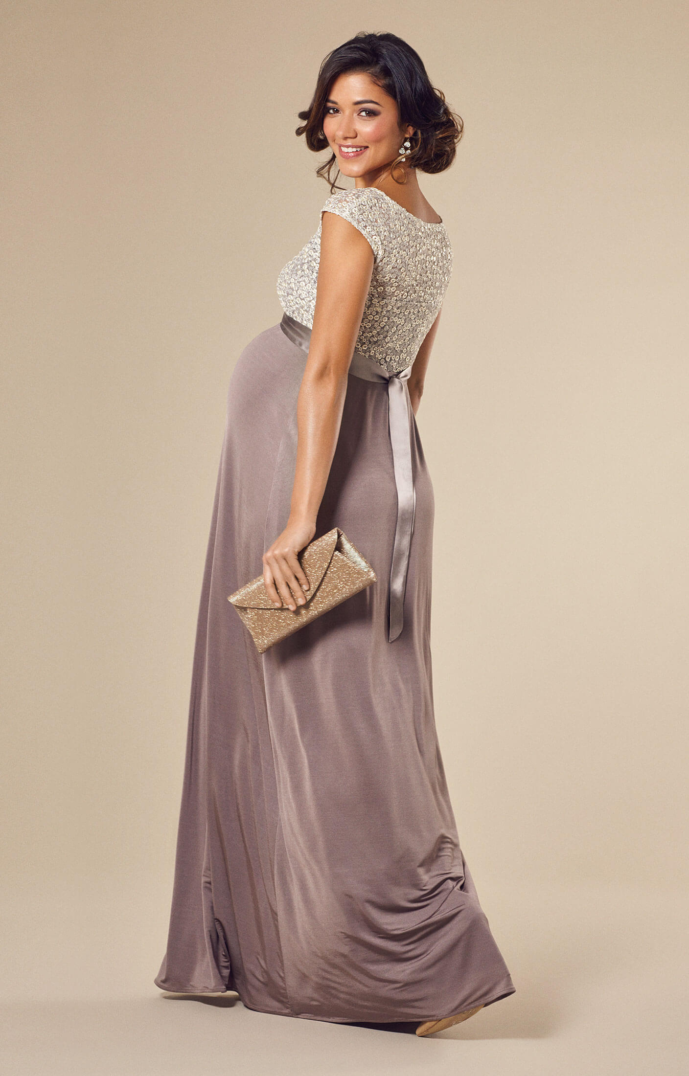 Mia Maternity Gown Dusky Truffle - Maternity Wedding Dresses, Evening Wear  and Party Clothes by Tiffany Rose UK