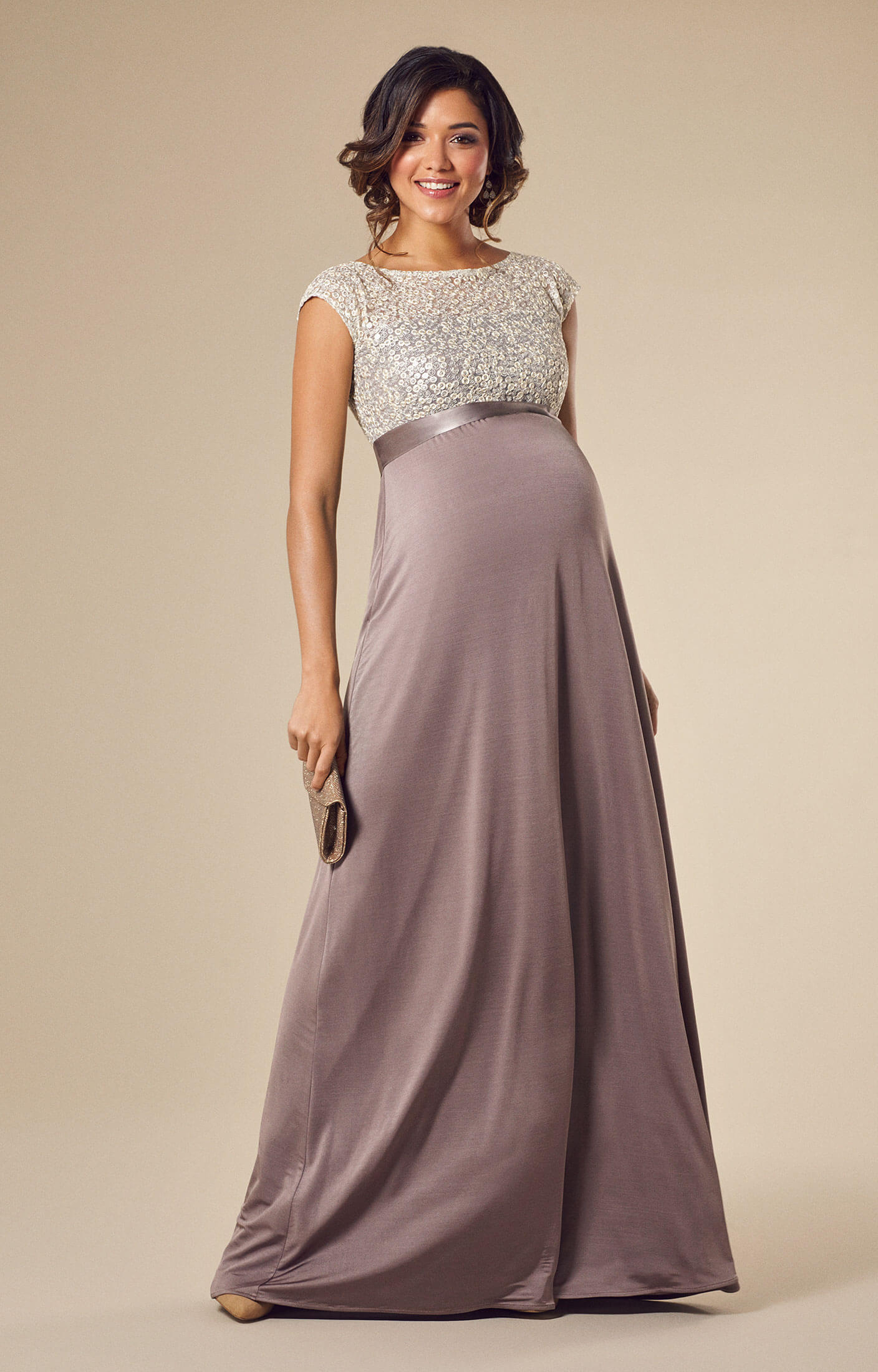 Mia Maternity Gown Dusky Truffle - Maternity Wedding Dresses, Evening ...