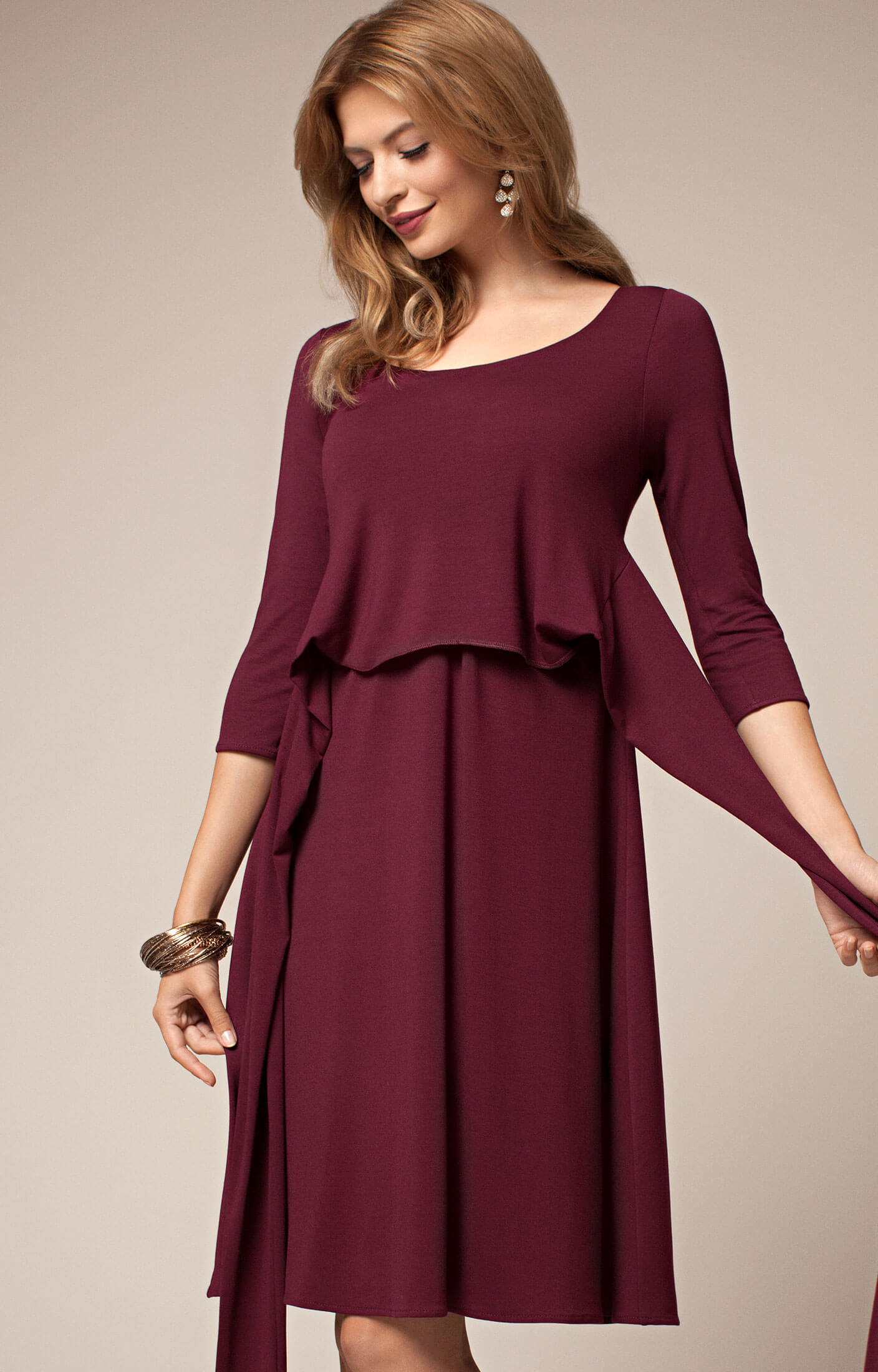 Naomi Maternity Nursing Dress Mulberry ...