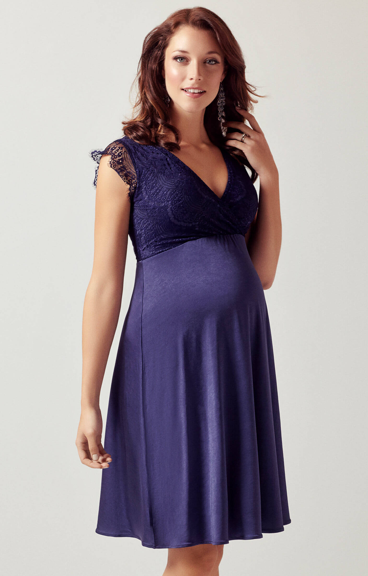 Nina Maternity Dress Dusky Blue - Maternity Wedding Dresses, Evening ...