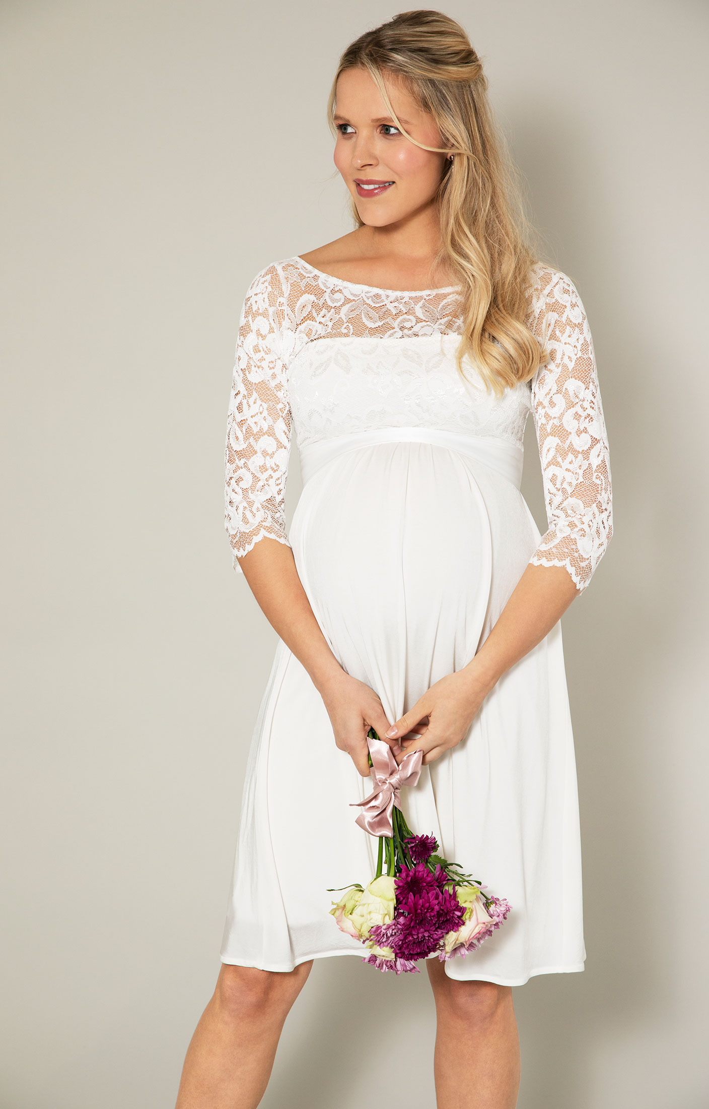 Lillian Lace Maternity Wedding Gown Ivory White - Maternity Wedding Dresses,  Evening Wear and Party Clothes by Tiffany Rose US