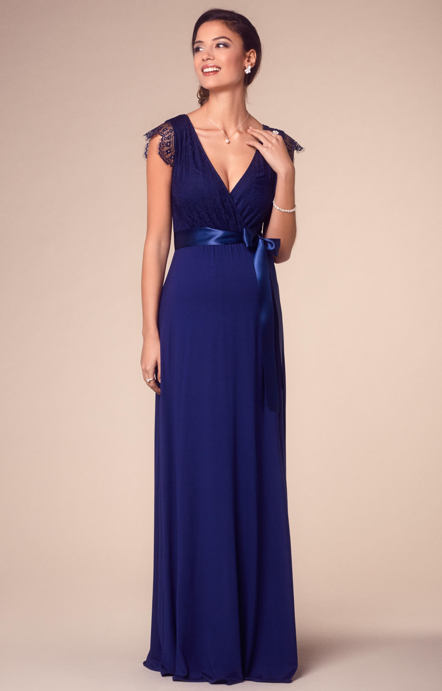 Rosa Maternity Gown Long Indigo Blue ...