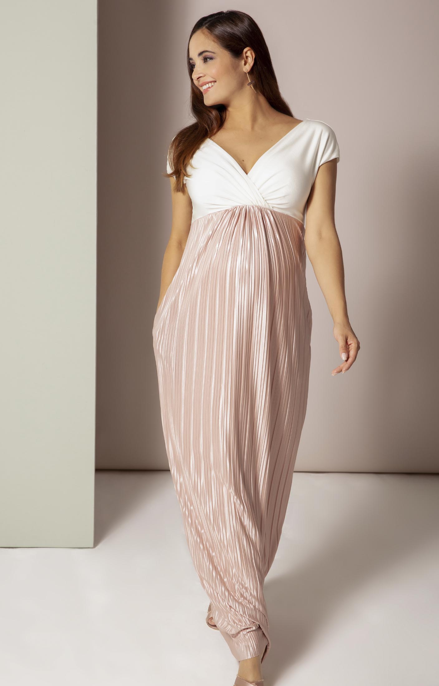Serenity Maternity Maxi Dress Bellini Pink