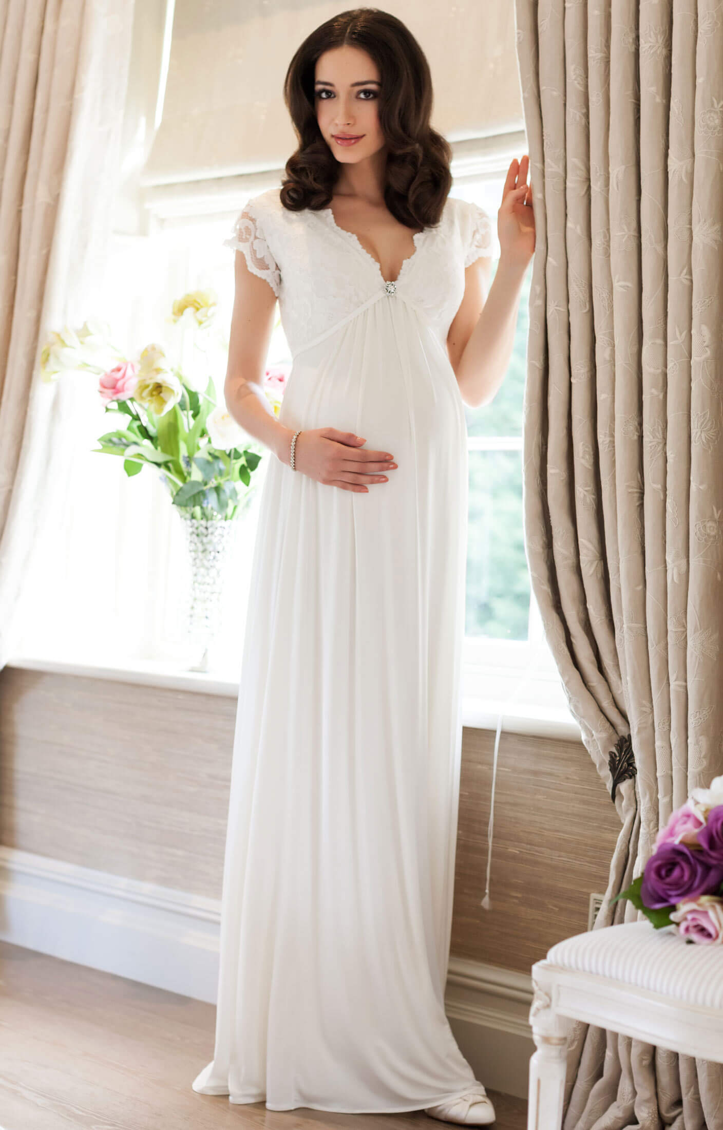Sevilla Maternity Wedding Gown Long Ivory Maternity Wedding Dresses Evening Wear And Party 