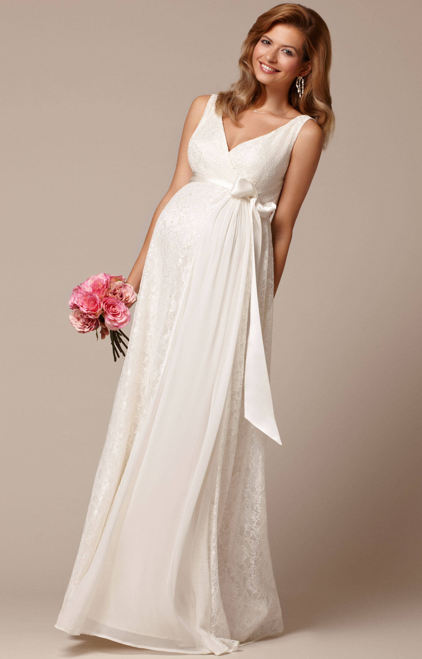 Thea Maternity Gown Long Ivory - Maternity Wedding Dresses, Evening ...