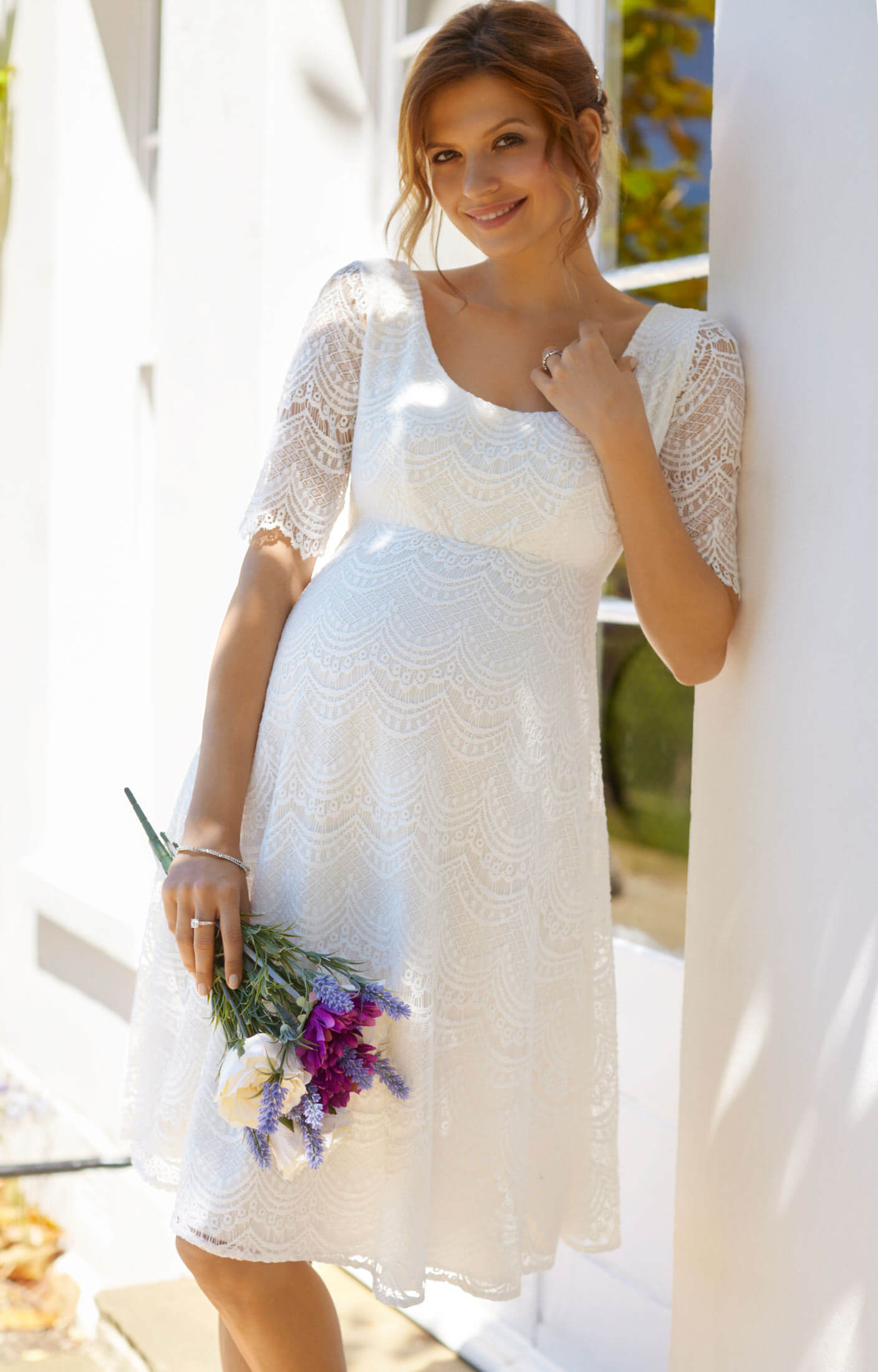 Verona Maternity Wedding Gown Ivory White