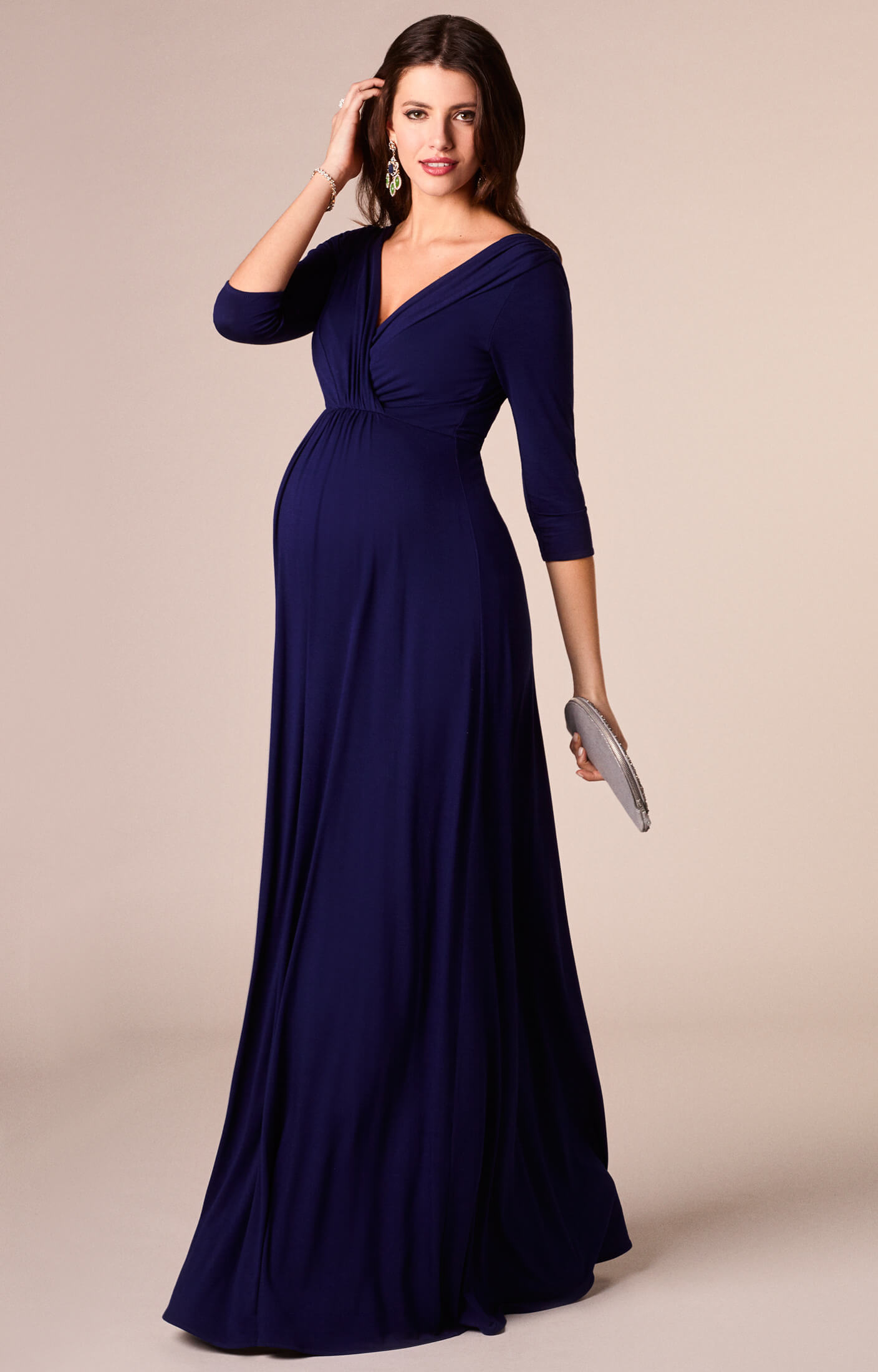 Willow Maternity Gown Long Eclipse Blue ...