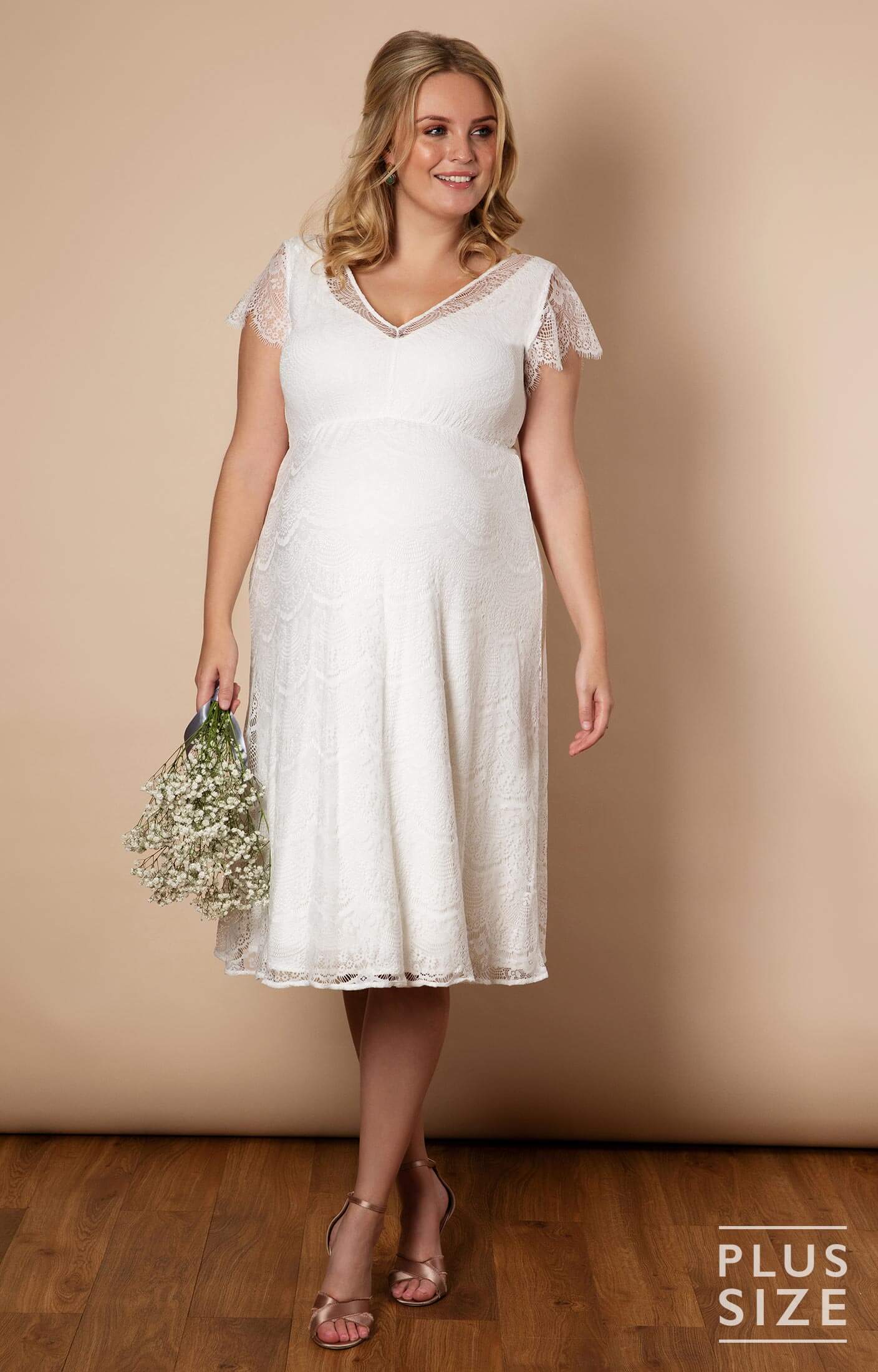 Mia Plus Size Maternity Wedding Gown in Ivory