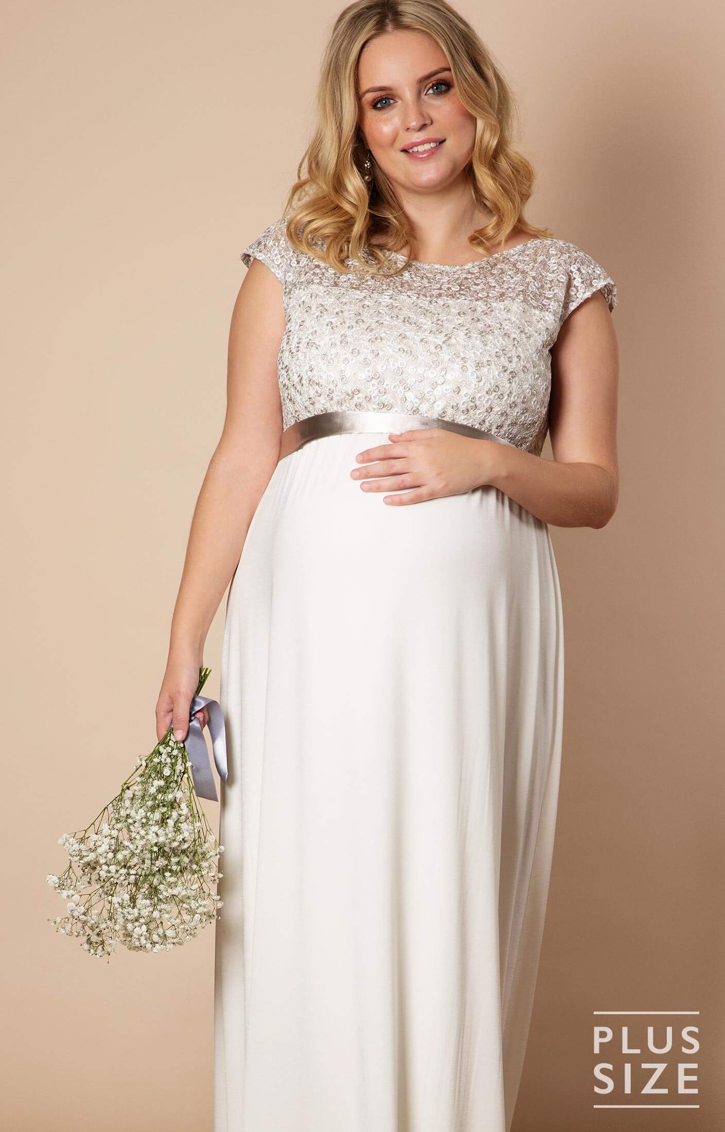 Mia Plus Size Maternity Wedding Gown in Ivory - Maternity Wedding ...