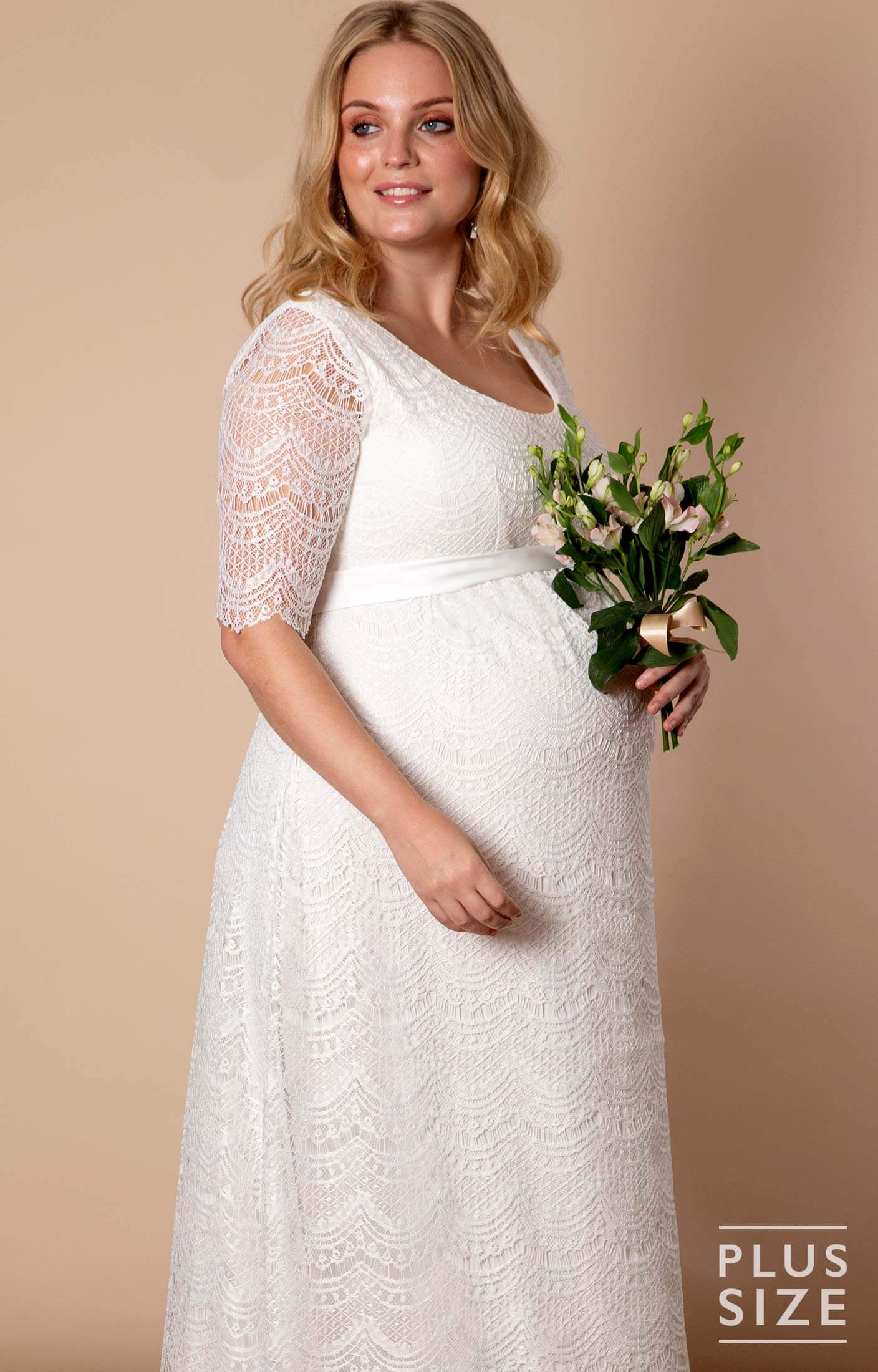 Verona Plus Size Maternity Wedding Gown Ivory White - Maternity Wedding ...