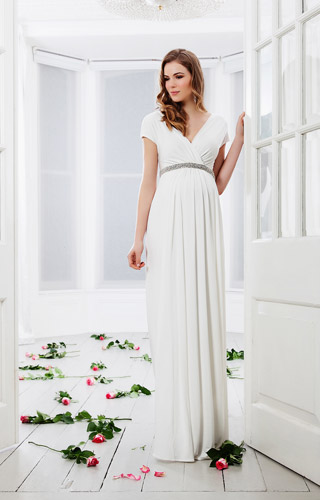 Alessandra Maternity Wedding Gown Long (Ivory) by Tiffany Rose