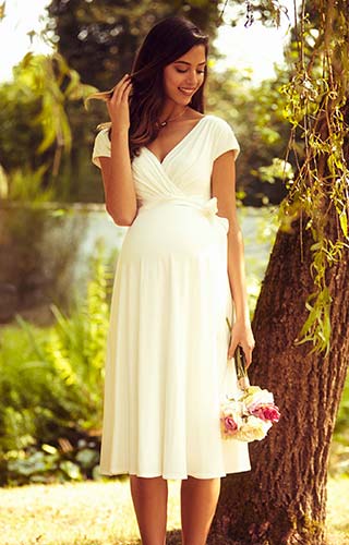 Alessandra Maternity Wedding Dress Short Ivory by Tiffany Rose