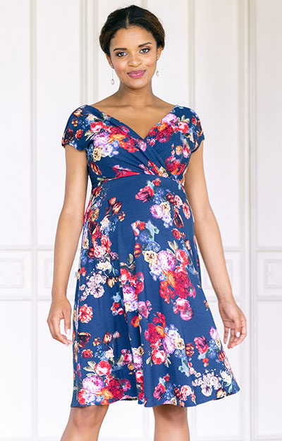 Alessandra Maternity Dress Short Midnight Garden by Tiffany Rose