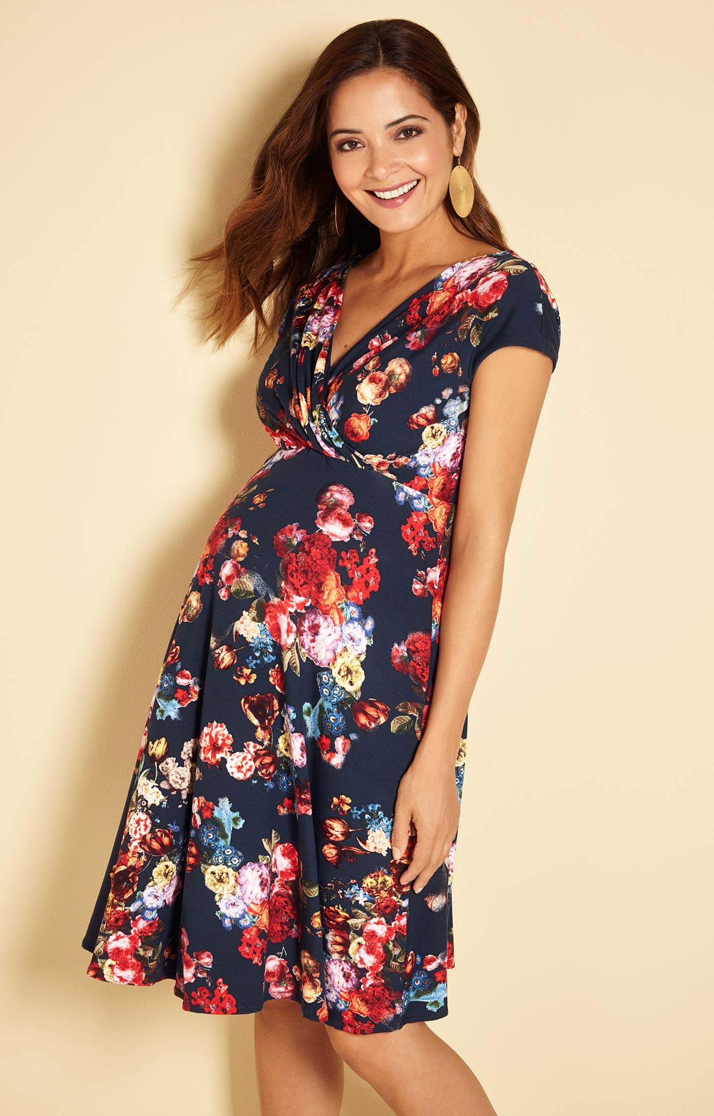 Alessandra Maternity Dress Short Midnight Garden