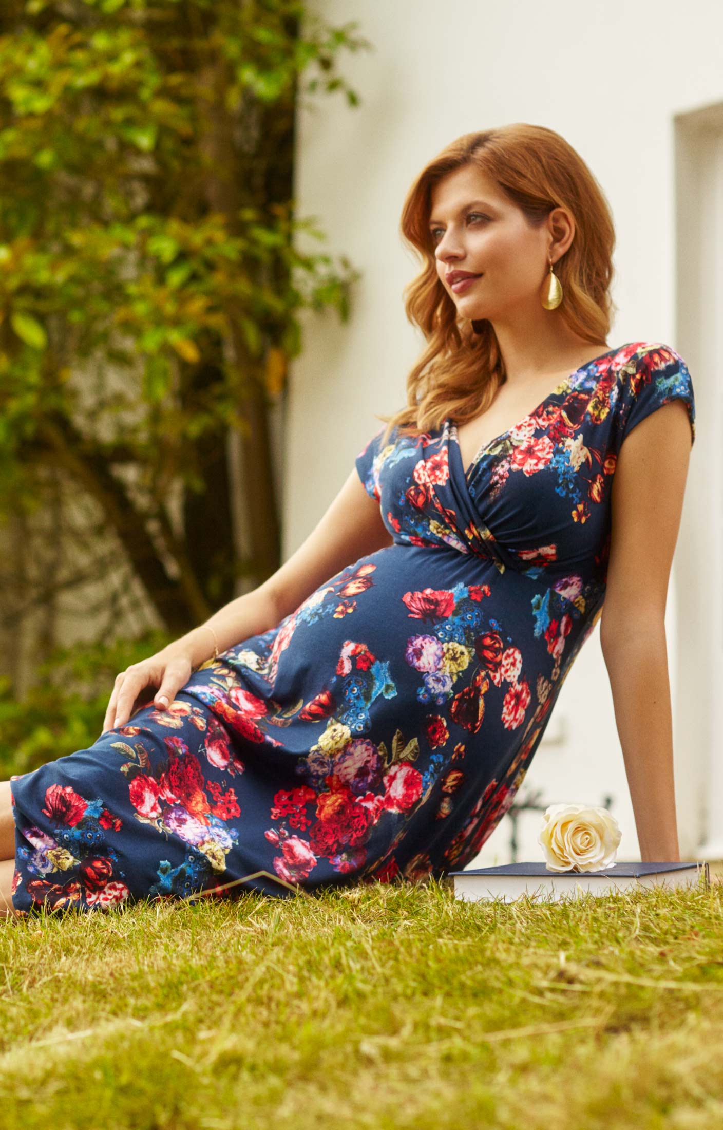 Alessandra Maternity Dress Short Midnight Garden - Maternity Wedding ...
