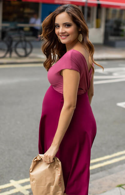 Alessandra Maternity Dress Short Rosey Red by Tiffany Rose