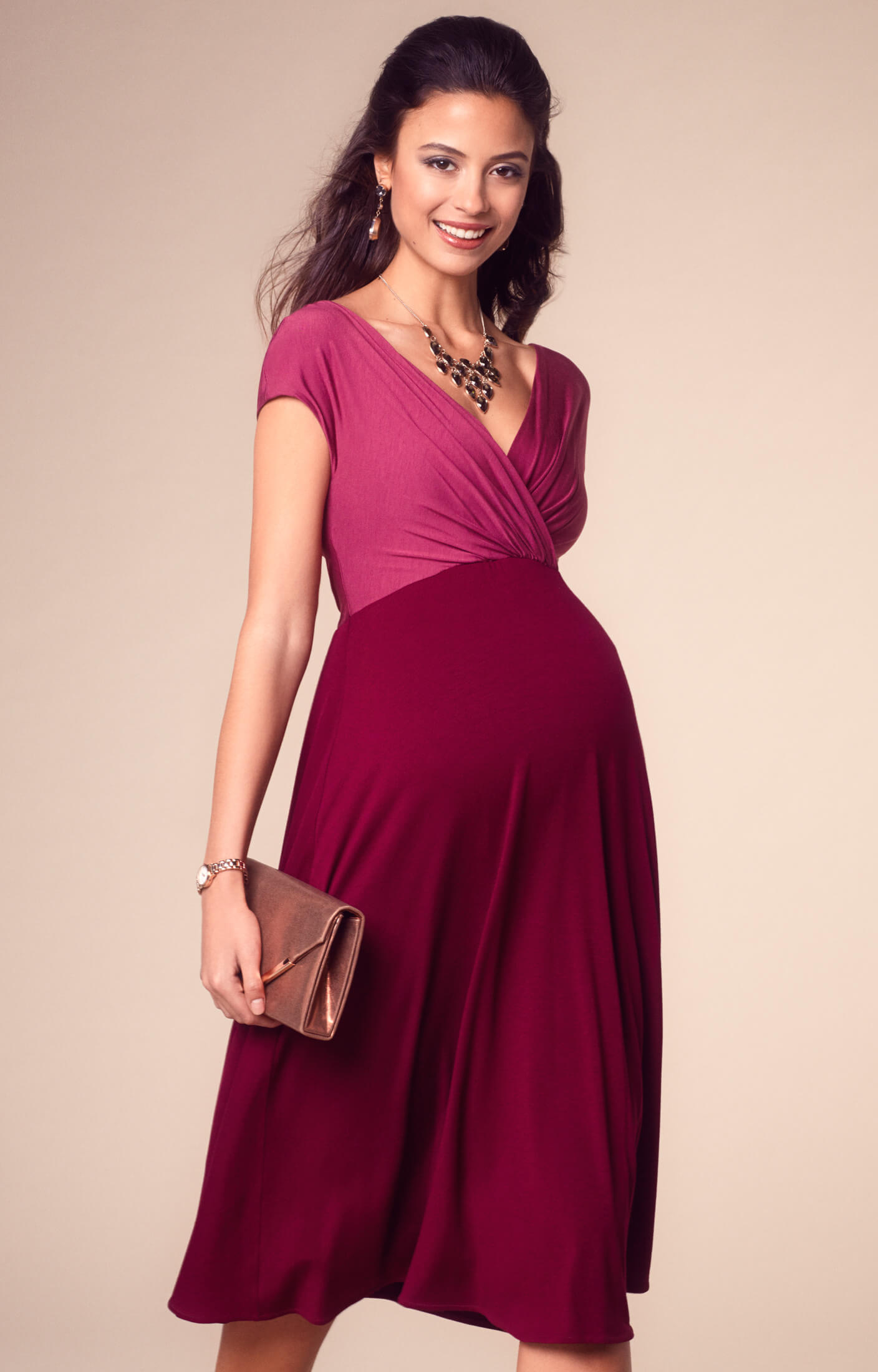 Alessandra Maternity Dress Short Rosey Red - Maternity Wedding Dresses ...