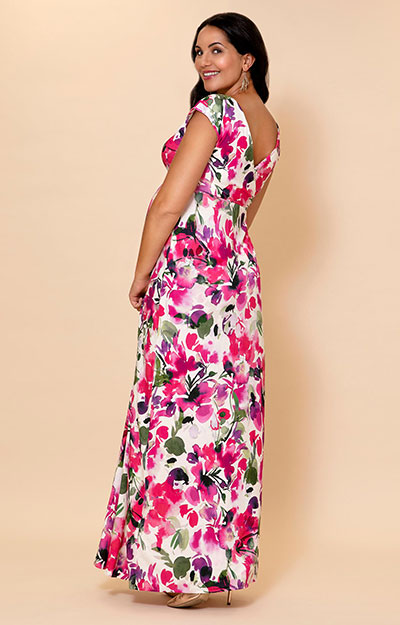 Umstands-Maxikleid Alana Purpurrote & Rosa Blumen by Tiffany Rose