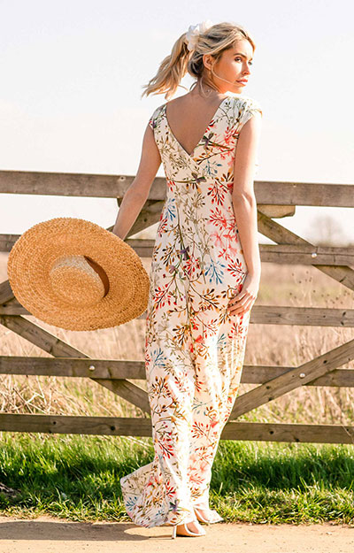 Robe Maxi de Grossesse Alana Aquarelle Pastorale by Tiffany Rose