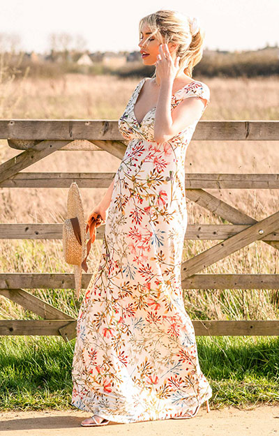 Alana Maternity Maxi Dress Watercolour Meadow by Tiffany Rose