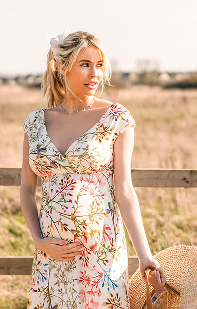 Alana Maternity Maxi Dress Watercolour Meadow by Tiffany Rose
