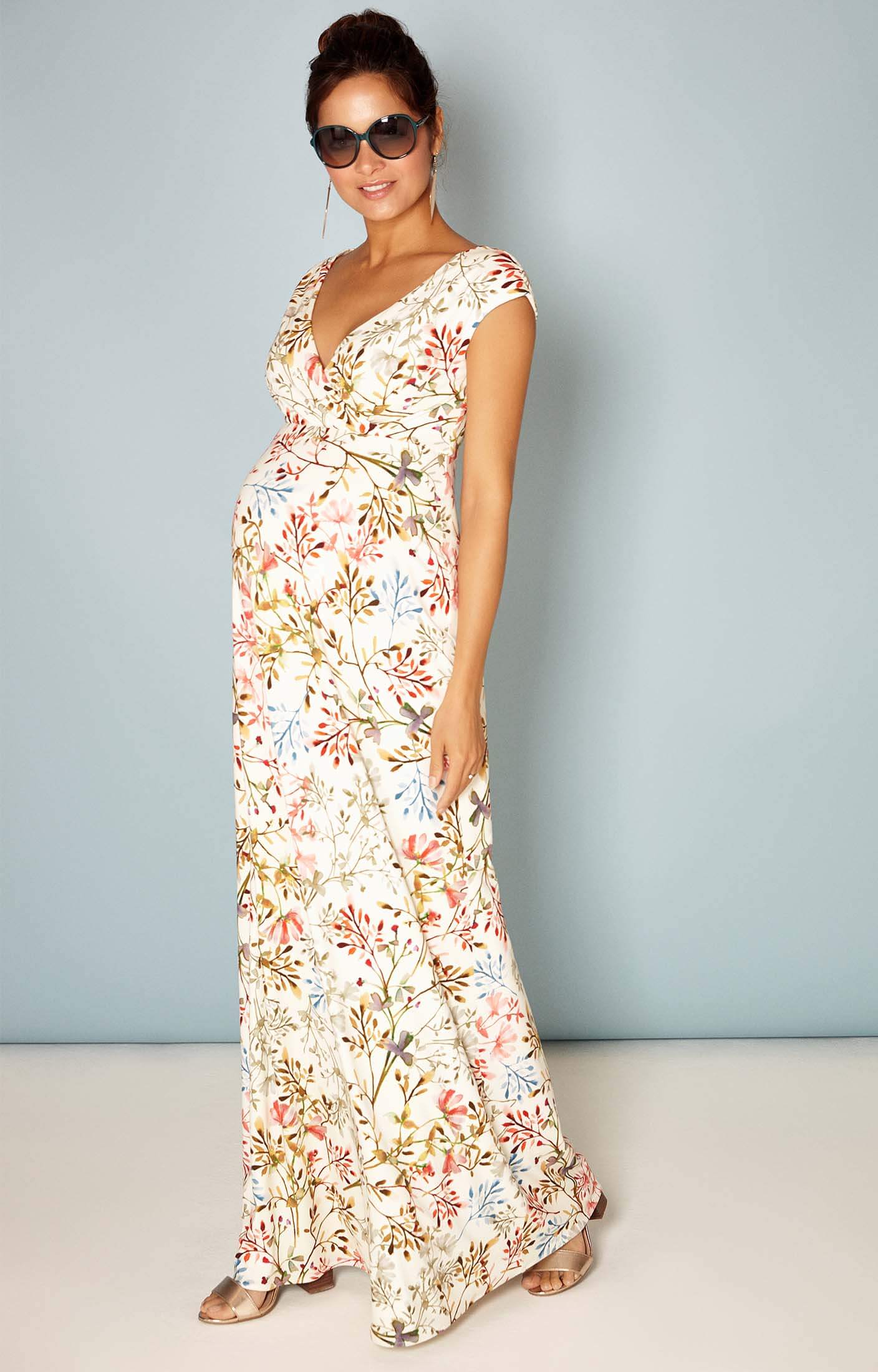 Alana Maternity Maxi Dress Watercolour Meadow - Maternity Wedding ...
