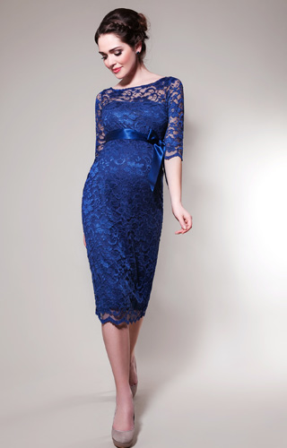 Amelia Lace Maternity Dress Short (Windsor Blue) by Tiffany Rose