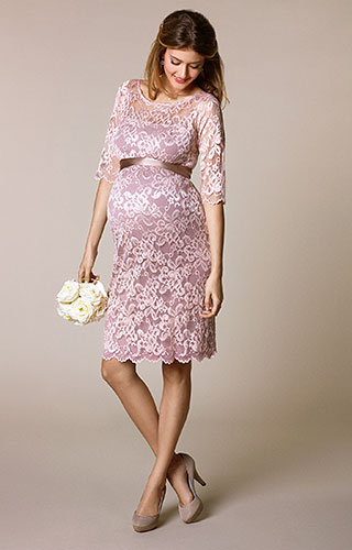 Amelia Lace Maternity Dress Short (Vintage Rose) by Tiffany Rose