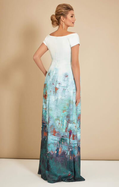 Aria Off Shoulder Maternity Gown Aquatic Ombré by Tiffany Rose