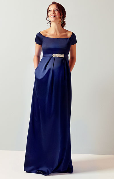 Aria Umstandsmoden Abendkleid lang in Mitternachtsblau by Tiffany Rose