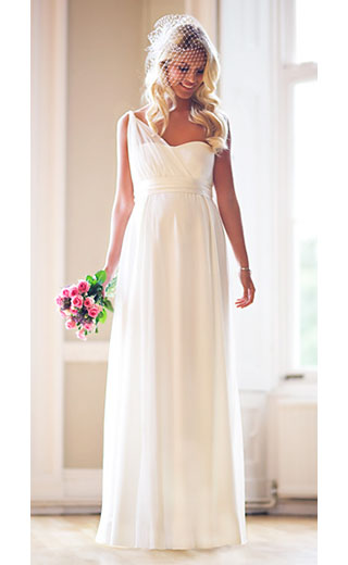 Asymmetrical Maternity Wedding Gown by Tiffany Rose