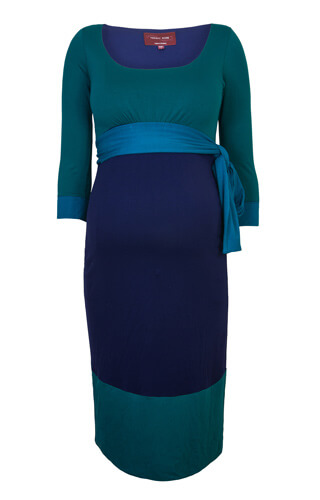 Colour Block Maternity Dress Biscay Blue by Tiffany Rose