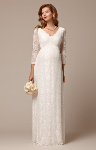 Chloe Lace Maternity Wedding Gown Ivory by Tiffany Rose