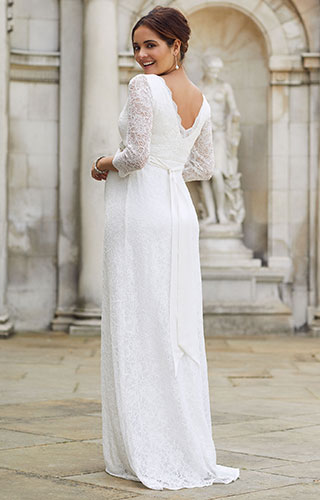 Robe de Mariée Maternité en Dentelle Chloe Longue Ivoire by Tiffany Rose