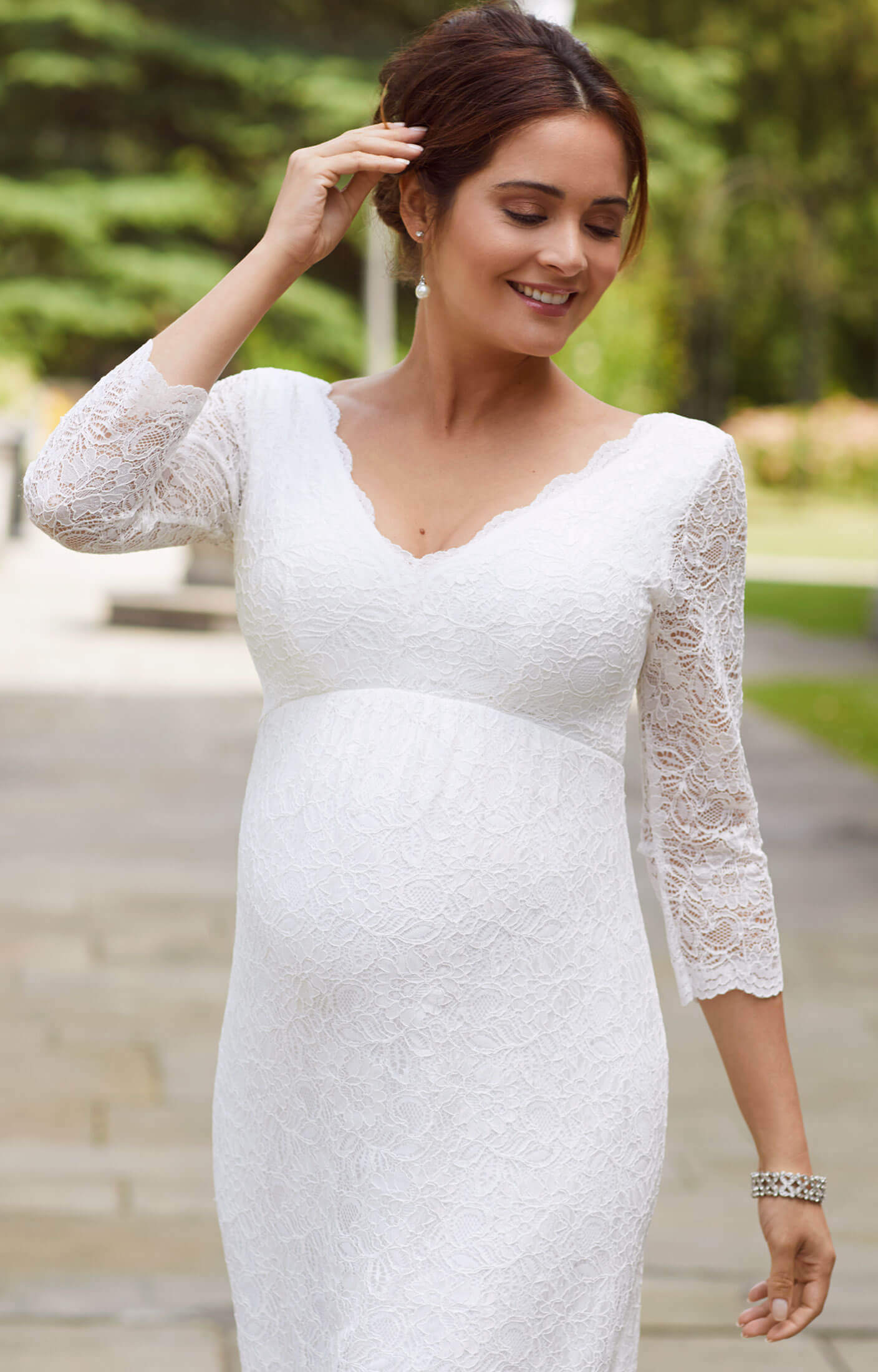 Chloe Lace Maternity Wedding Gown Ivory - Maternity Wedding Dresses ...
